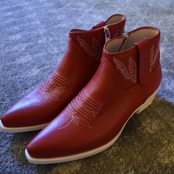 anine bing red boots